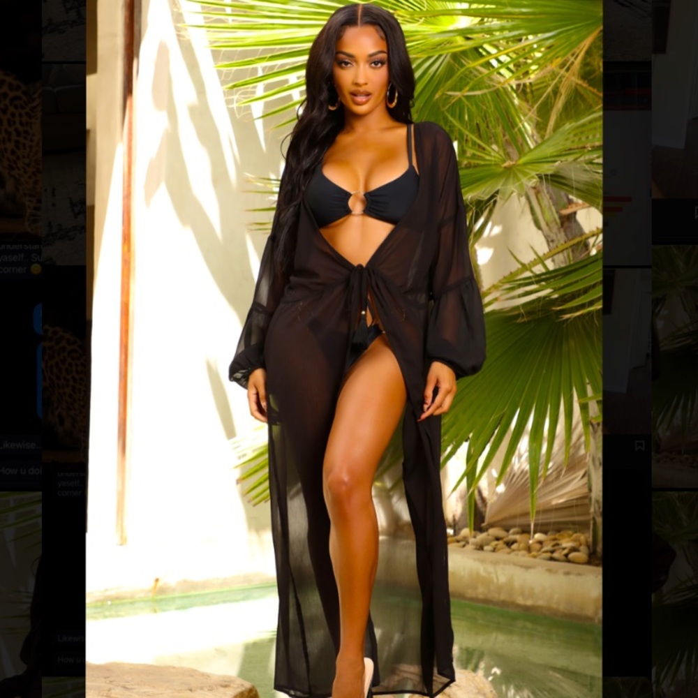 Black sheer cover up